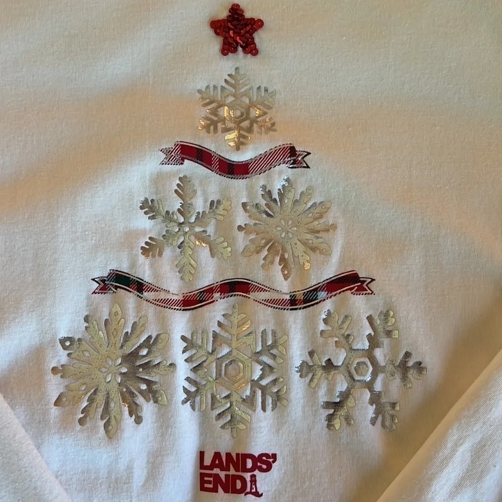Lands’ End Holiday Limited Edition Woman’s Fitted Cotton Tee Shirt